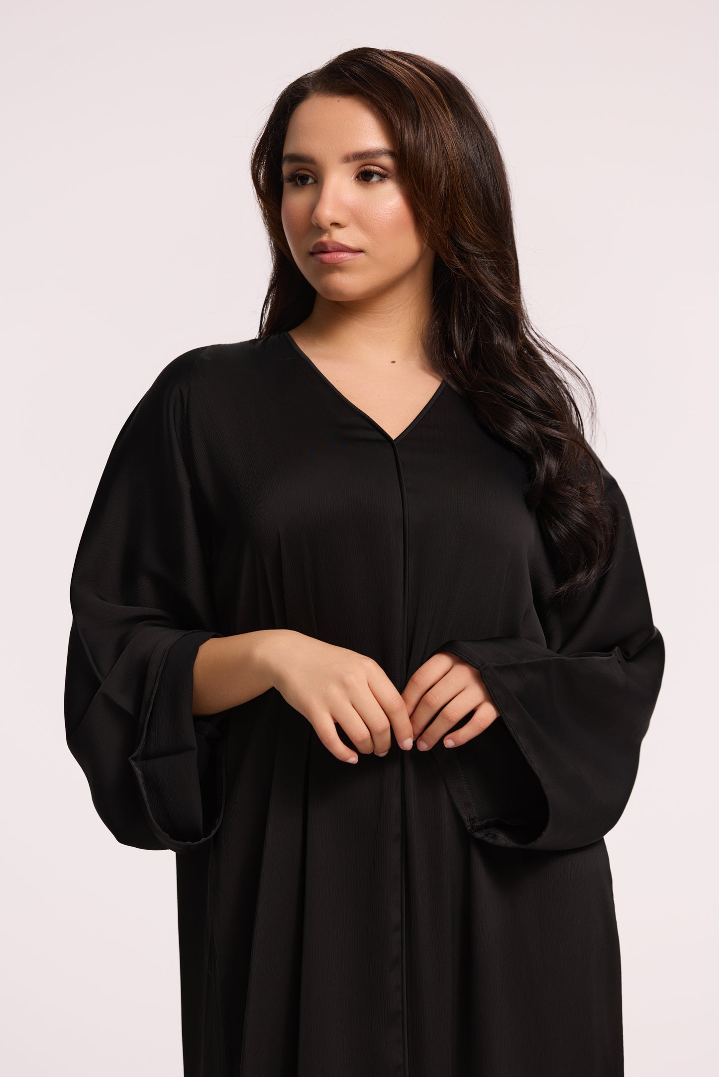 LD SATIN ESSENTIAL ABAYA - BLACK